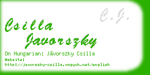 csilla javorszky business card